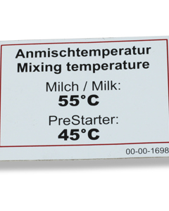 Aufkleber D/GB: Anmischtemperatur CulinaCup